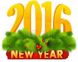 2016金色立体字新年树叶