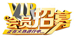 会员招募金色立体字