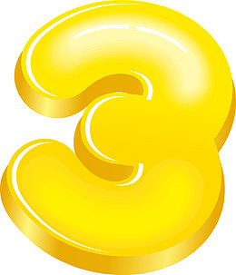 金色数字3