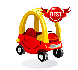 儿童玩具车促销矢量图
