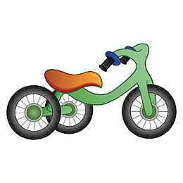 矢量儿童三轮车