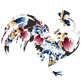 彩色大公鸡