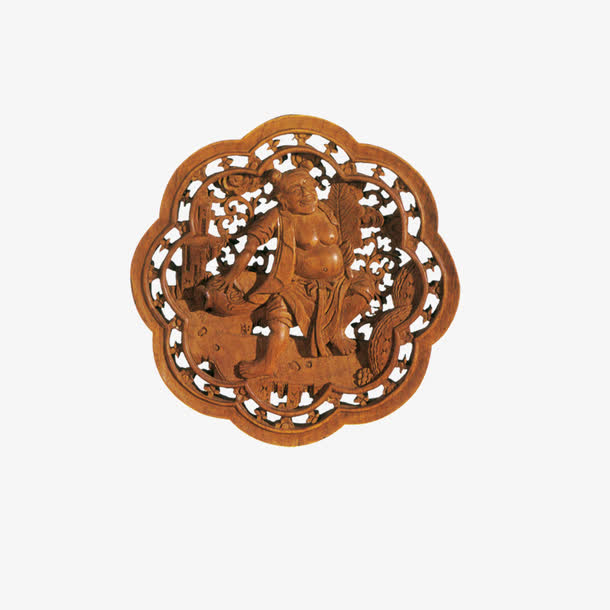 弥勒佛木雕免抠素材免费下载_觅元素51yuansu.com