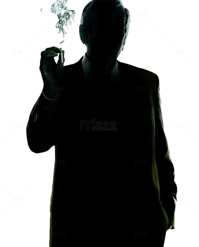 抽烟的男人剪影