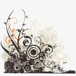 潮流花纹右下角花边素材