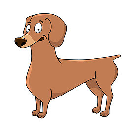 腊肠犬手绘免抠矢量素材图