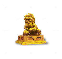 一个金色的狮子