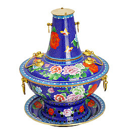 景泰蓝传统老式铜火锅