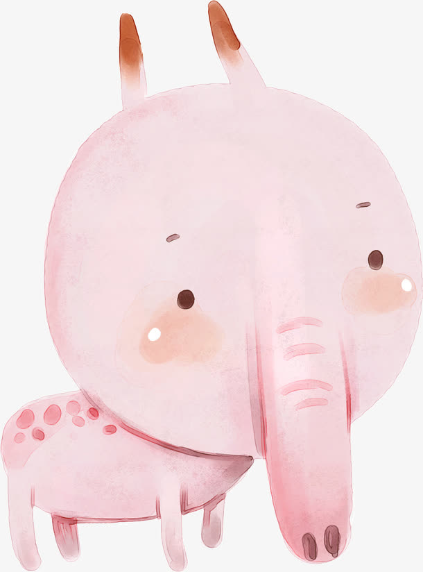 卡通可爱小粉象