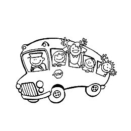 坐公交车的孩子们