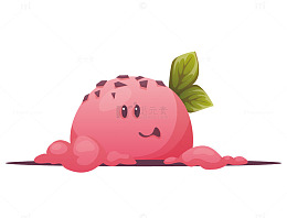 红色草莓冰淇淋矢量元素