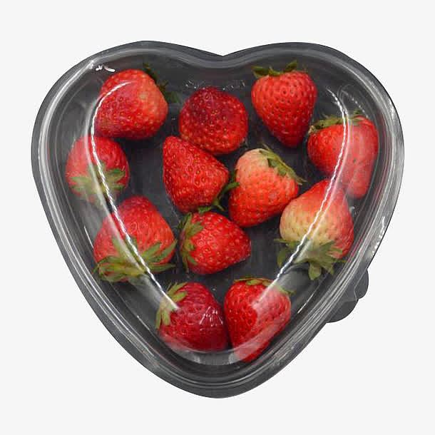 爱心盒装草莓采摘图片素材
