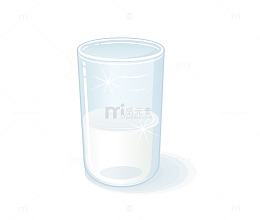 透明玻璃牛奶杯矢量图下载