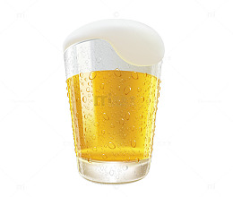 透明玻璃啤酒瓶矢量图免费下载