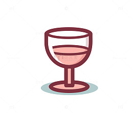 透明玻璃红酒杯矢量图免费下载