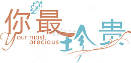 汉字艺术字png 你最珍贵