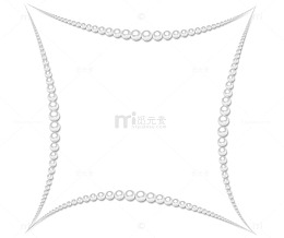 钻石图案项链图案 珍珠边框