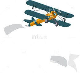 双翼飞机标题装饰