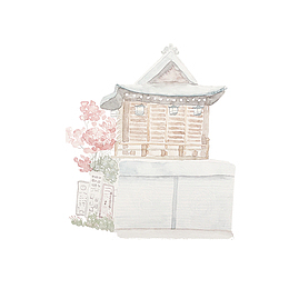 日系水彩建筑