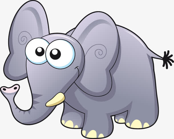 卡通大眼大象图案