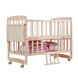 产品实物实木床婴儿床