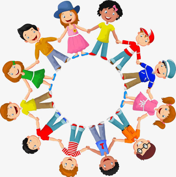 卡通人物人组成的圆形