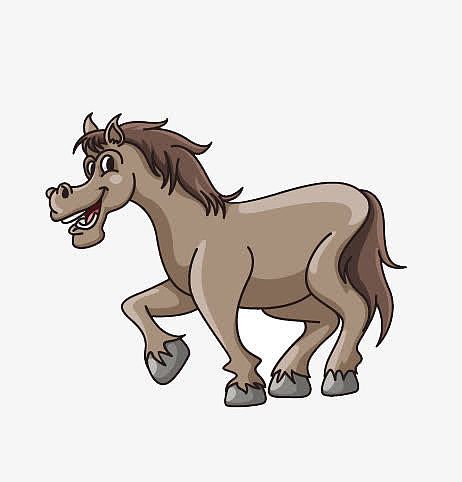 卡通奔跑的马