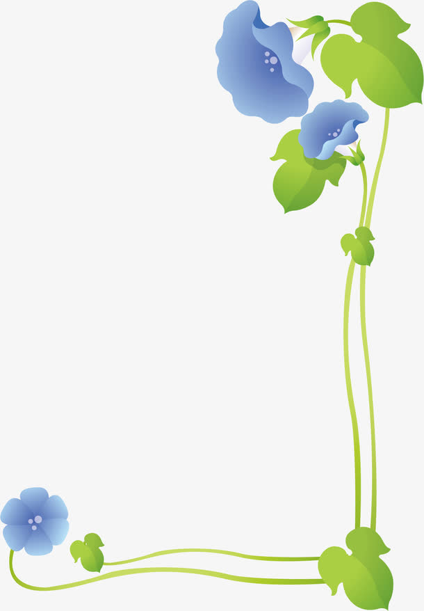 蓝色牵牛花矢量图