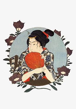 个性图案pngpng日本浮世绘人物元素pngpng浮世绘海边日本水墨画pngpng