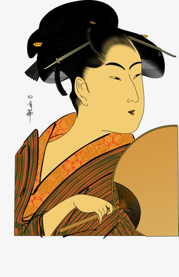歌妓矢量手绘