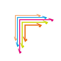 抽象的带箭头的彩色线条