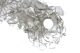 一个破裂的酒瓶留下来洞洞