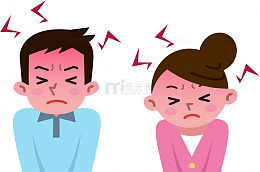 痛苦脸色通红的痛苦表情
