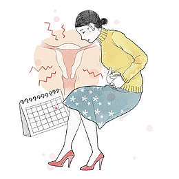 女士疾病痛苦的表情