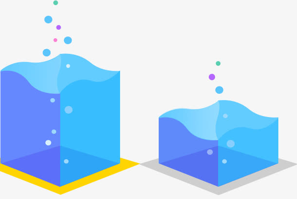 蓝色卡通水立方