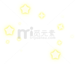 发光星星卡通黄色效果