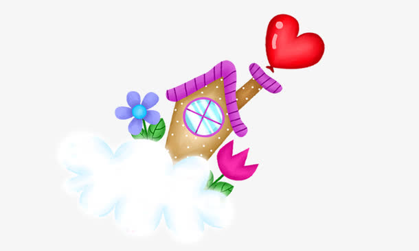 爱心小屋卡通手绘