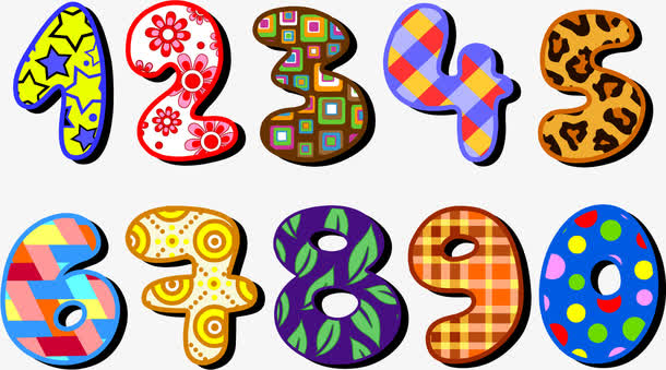 布艺数字符号矢量素材