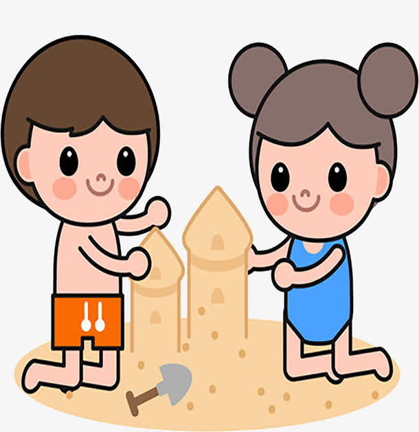 沙滩上玩耍