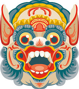 舞狮狮头矢量图