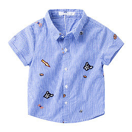 清爽蓝色男宝衬衣