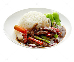 黑椒牛柳饭