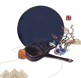 笔墨纸砚书法讲座宣传海报
