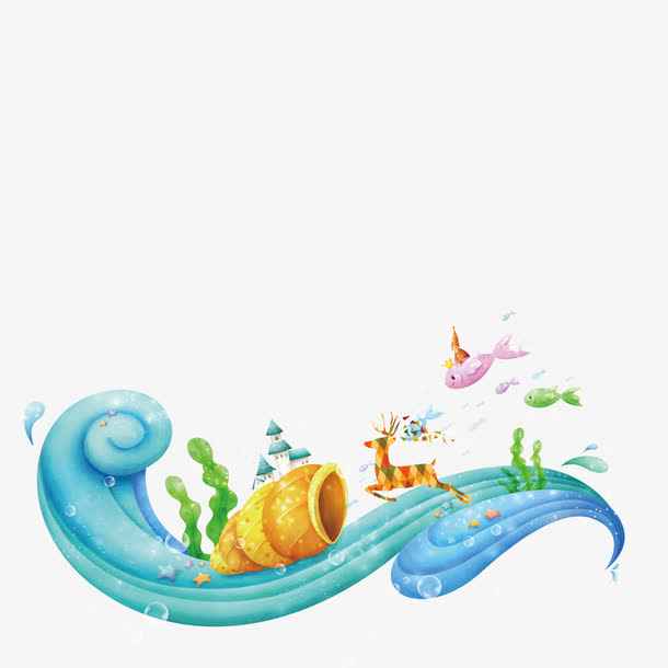 卡通浪花素材