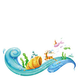 卡通浪花素材