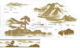 远处美丽的山水画