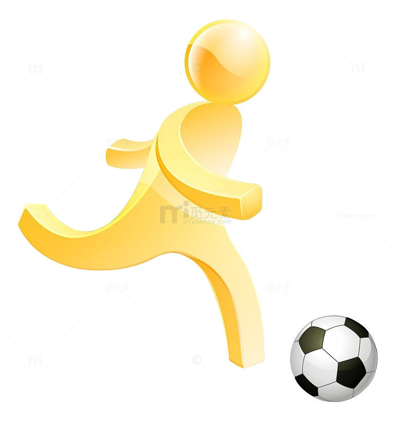 踢足球矢量图
