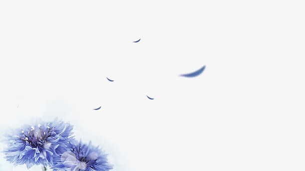 水墨梦幻蓝色花朵背景