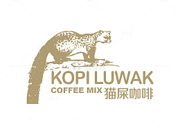 猫屎咖啡米黄色图标及中英文标注