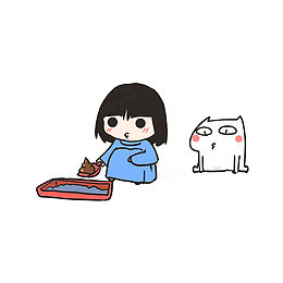 坐在一旁看铲屎的猫